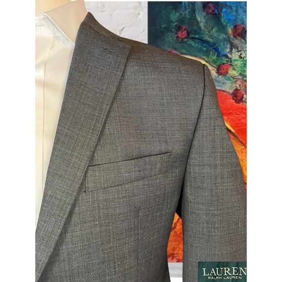 Ralph Lauren LRL Mens 44L 38x32 Gray Nailhead Quality Suit Modern - Picture 3 of 16